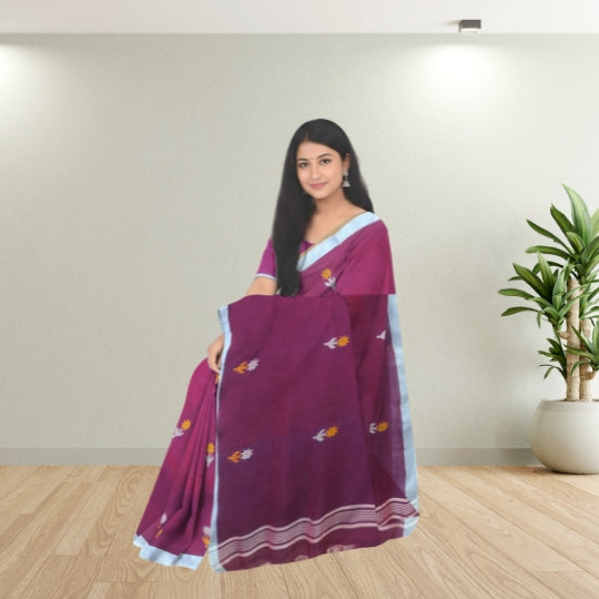 Bengol Handloom Mulmul Cotton Jamdani Weave Saree