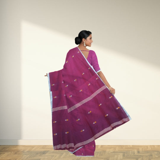 Bengol Handloom Mulmul Cotton Jamdani Weave Saree