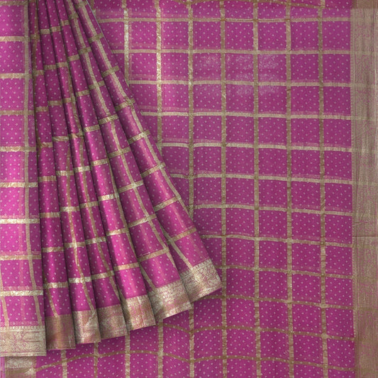Pink Chiffon Bandhani Saree
