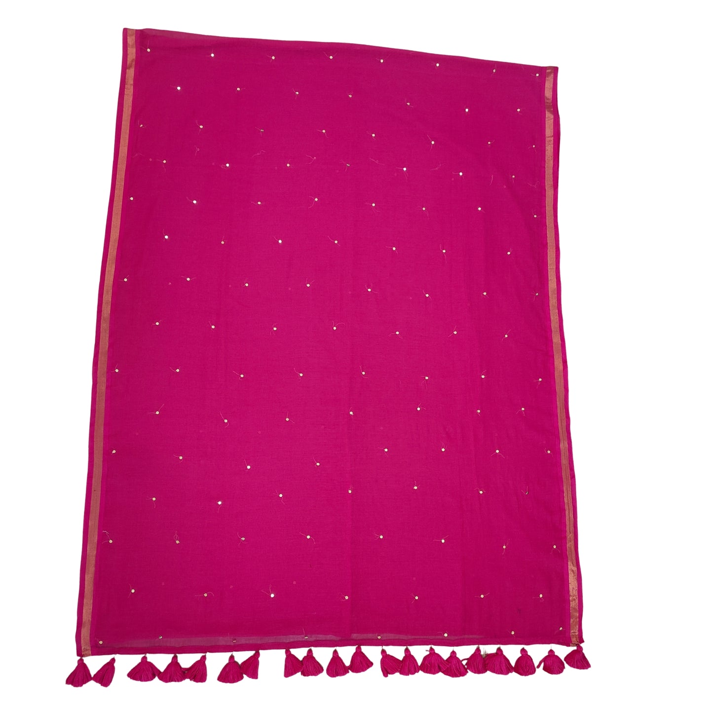 Fuchsia Pink Bengal Handloom Mulmul Cotton Saree