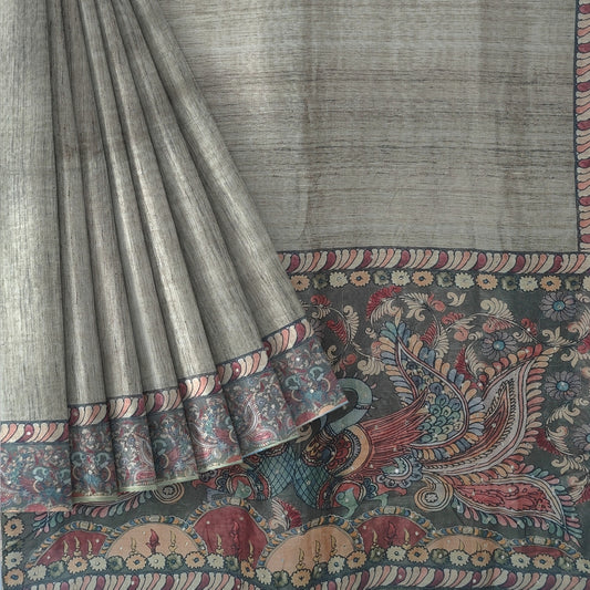 Beige Maheshwari Handloom Screen Printed Saree