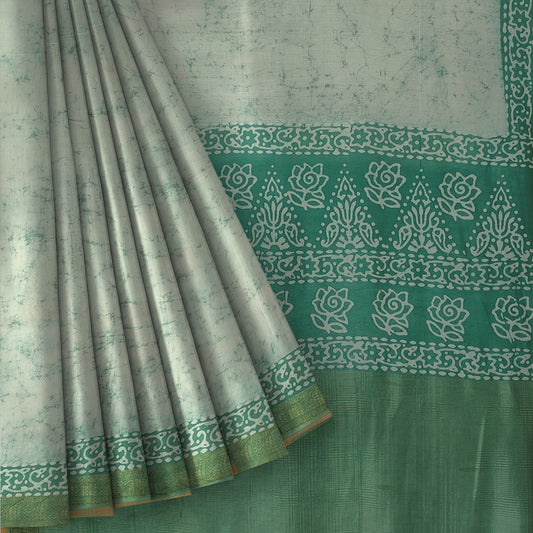 White Maheshwari Shibori Tie & Dye Saree