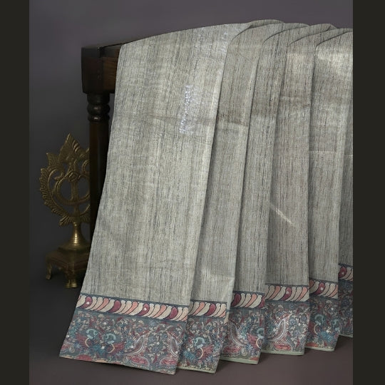 Beige Maheshwari Handloom Screen Printed Saree