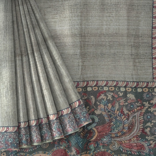 Beige Maheshwari Handloom Screen Printed Saree