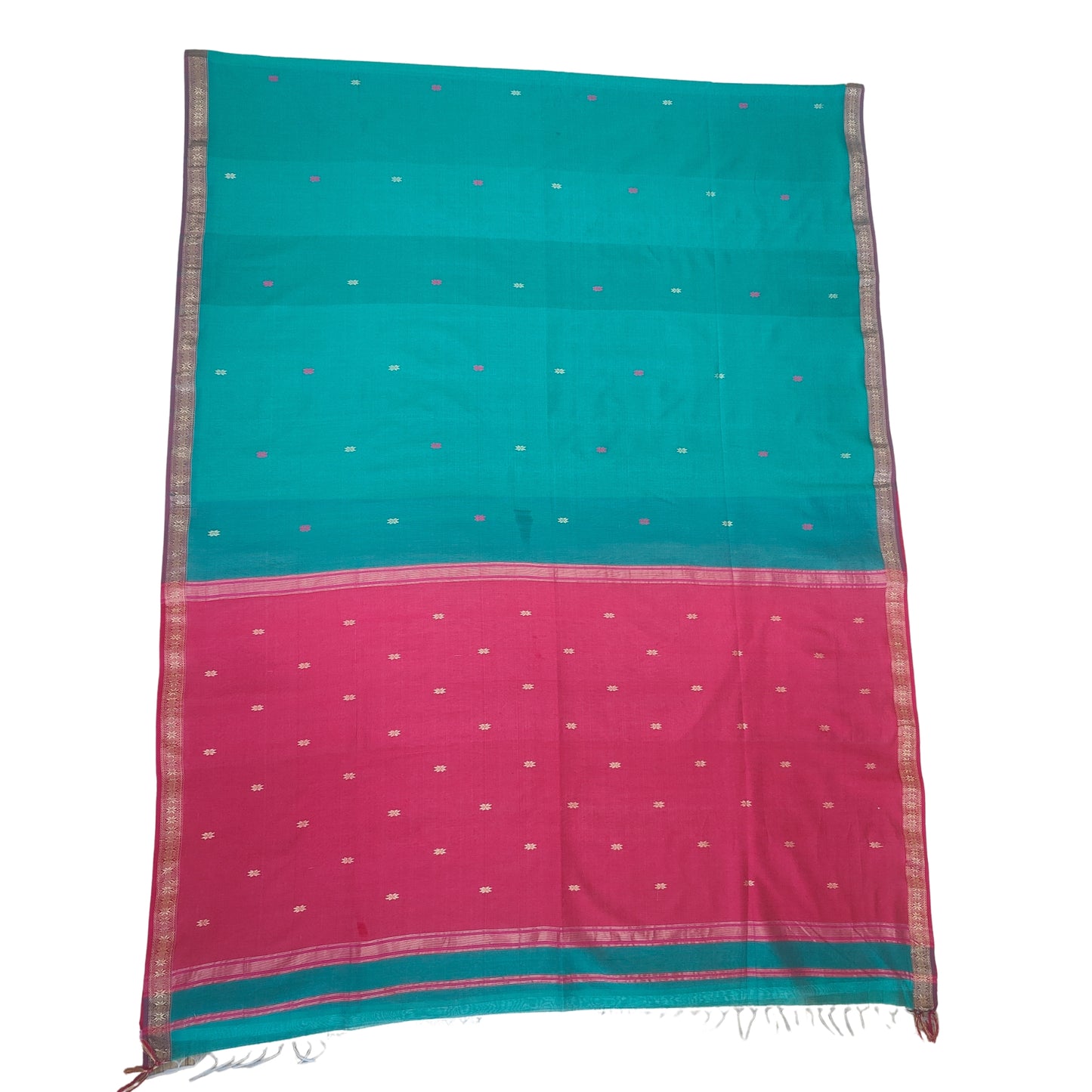 Green Maheshwari Handloom Cotton Silk Saree