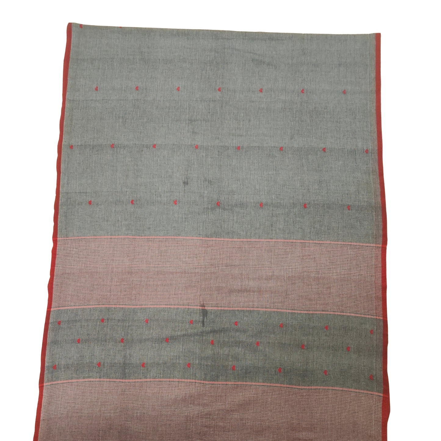 Grey Bengal Handloom Mulmul Cotton Saree