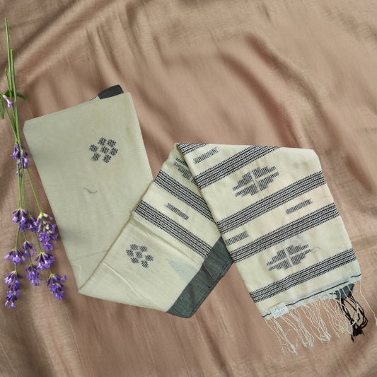 Jamdani Cotton Handloom White Saree