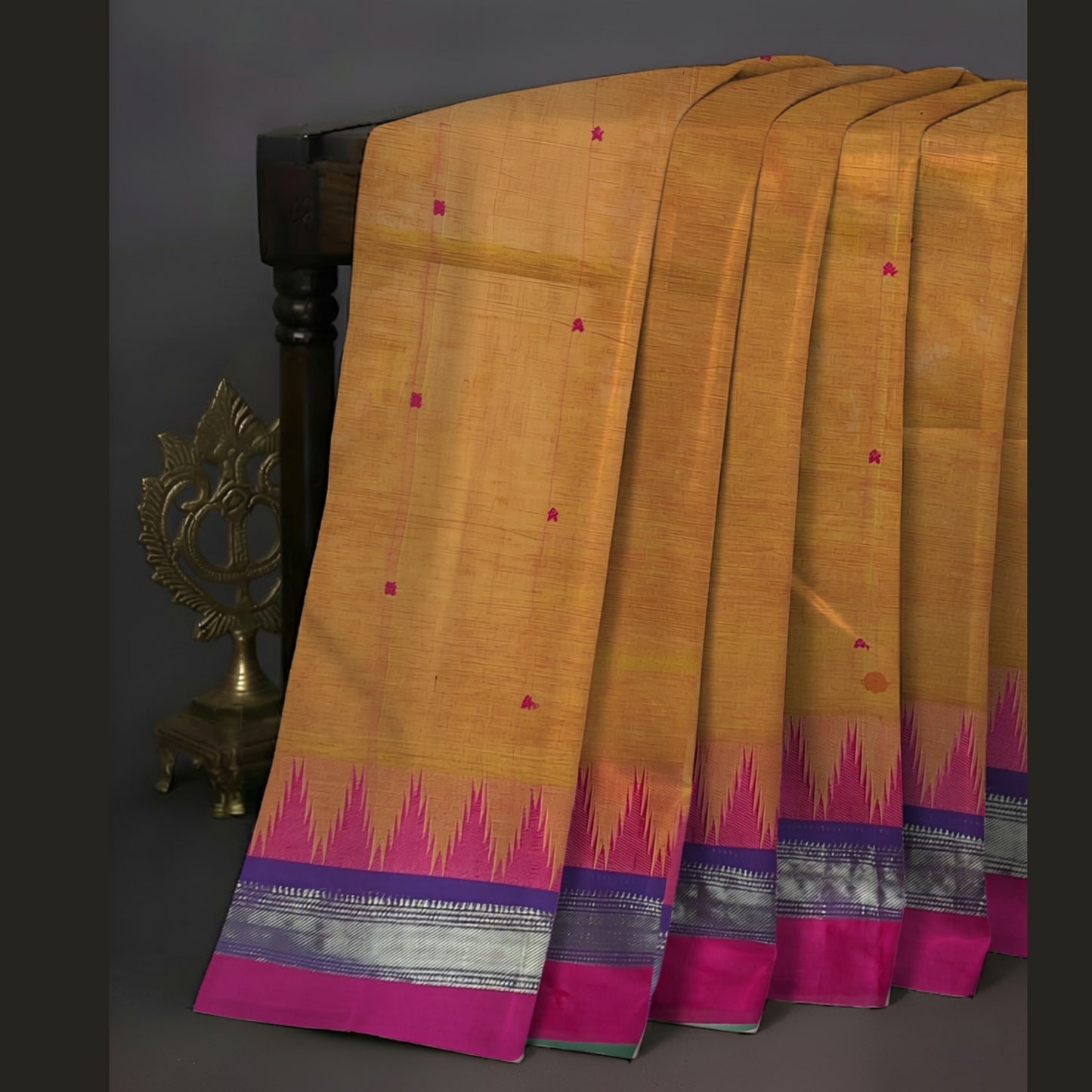 Orange Upada Cotton Saree