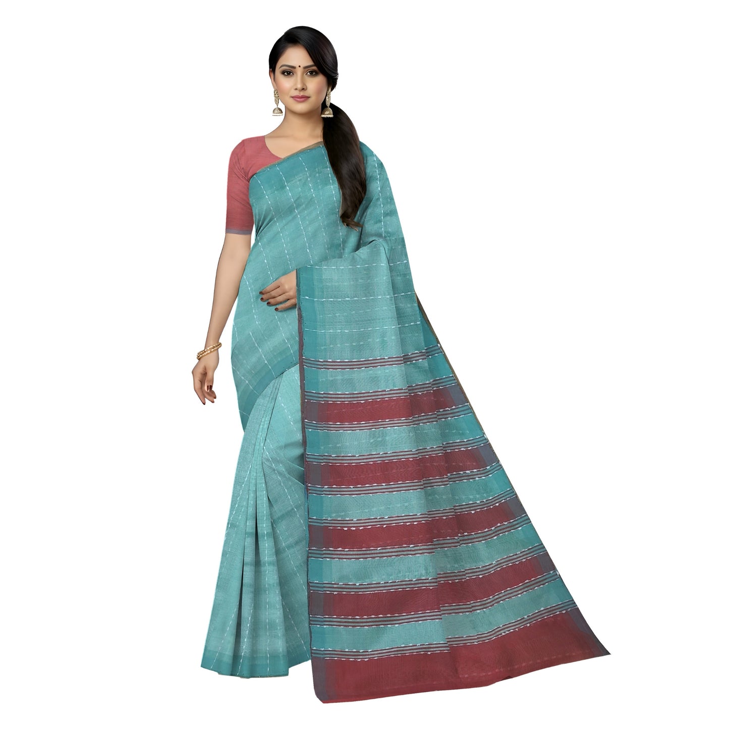 Pista Green Handloom Mangalgiri Pattue Saree