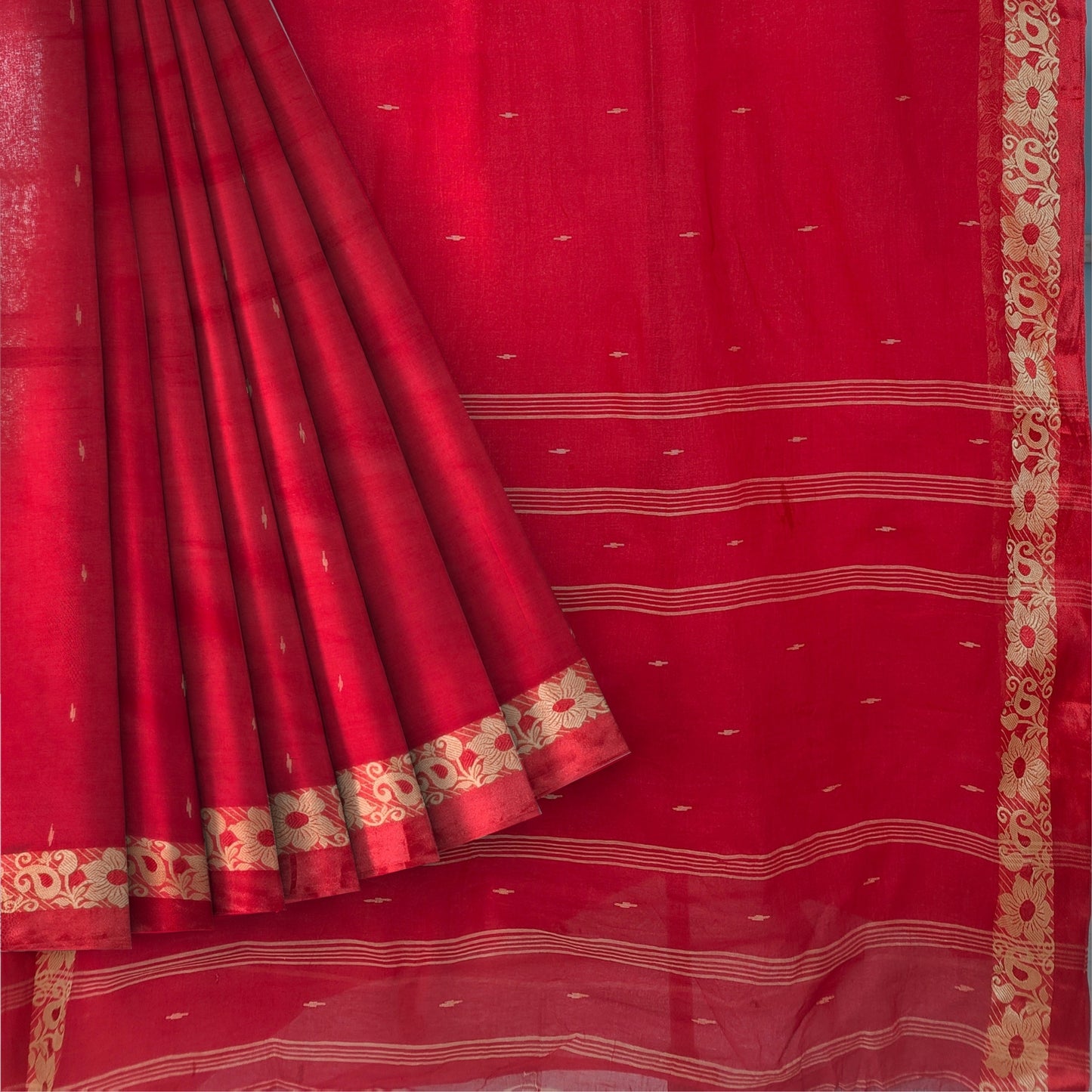 Red Bengol Handloom Saree