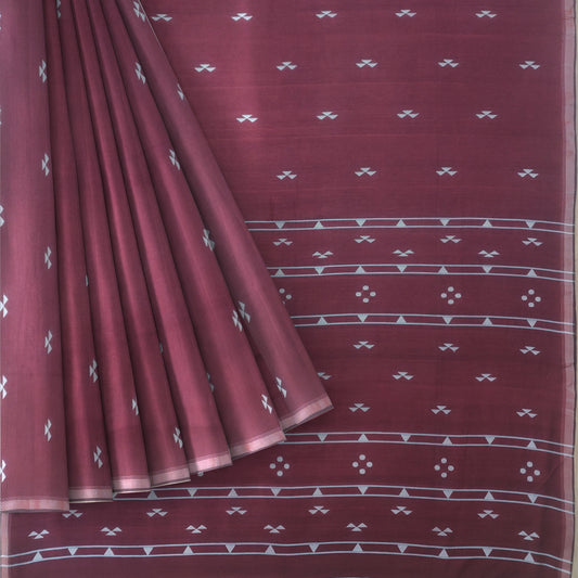 Rose Red Bengal Handloom Mulmul Cotton Jamdani Saree