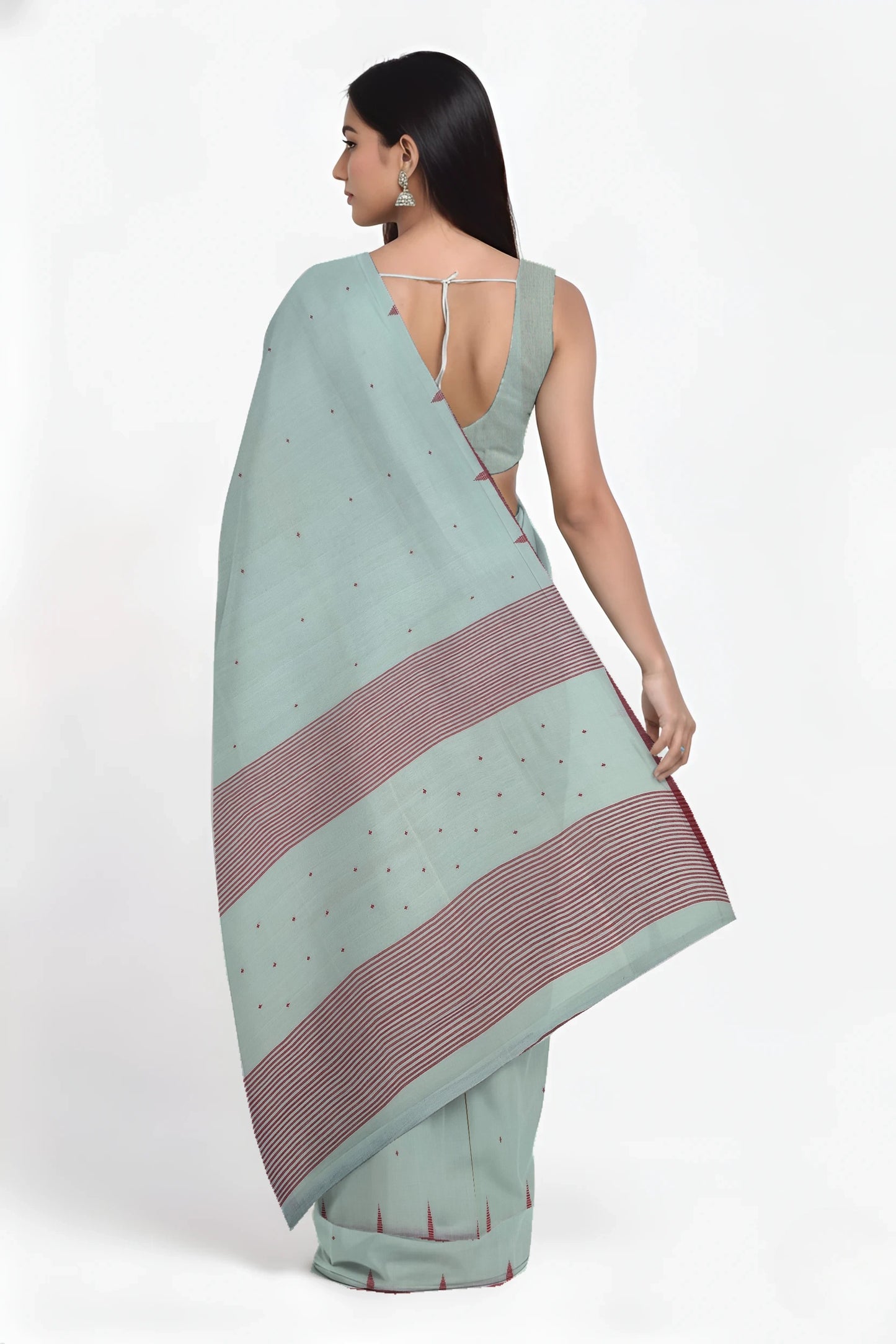White Bengal Handloom Mulmul Cotton Jamdani Saree