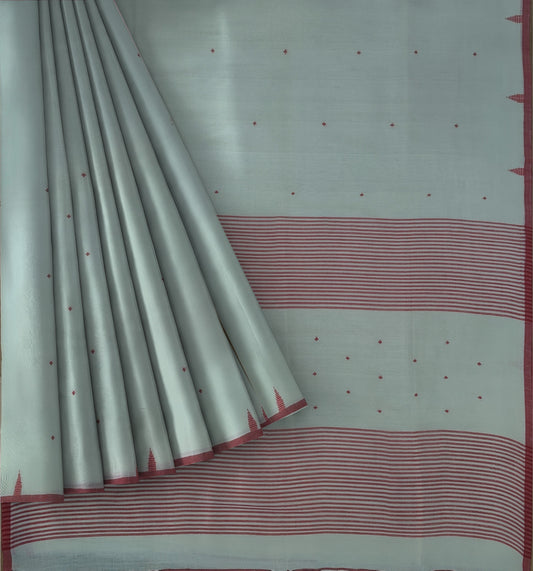 White Bengal Handloom Mulmul Cotton Jamdani Saree