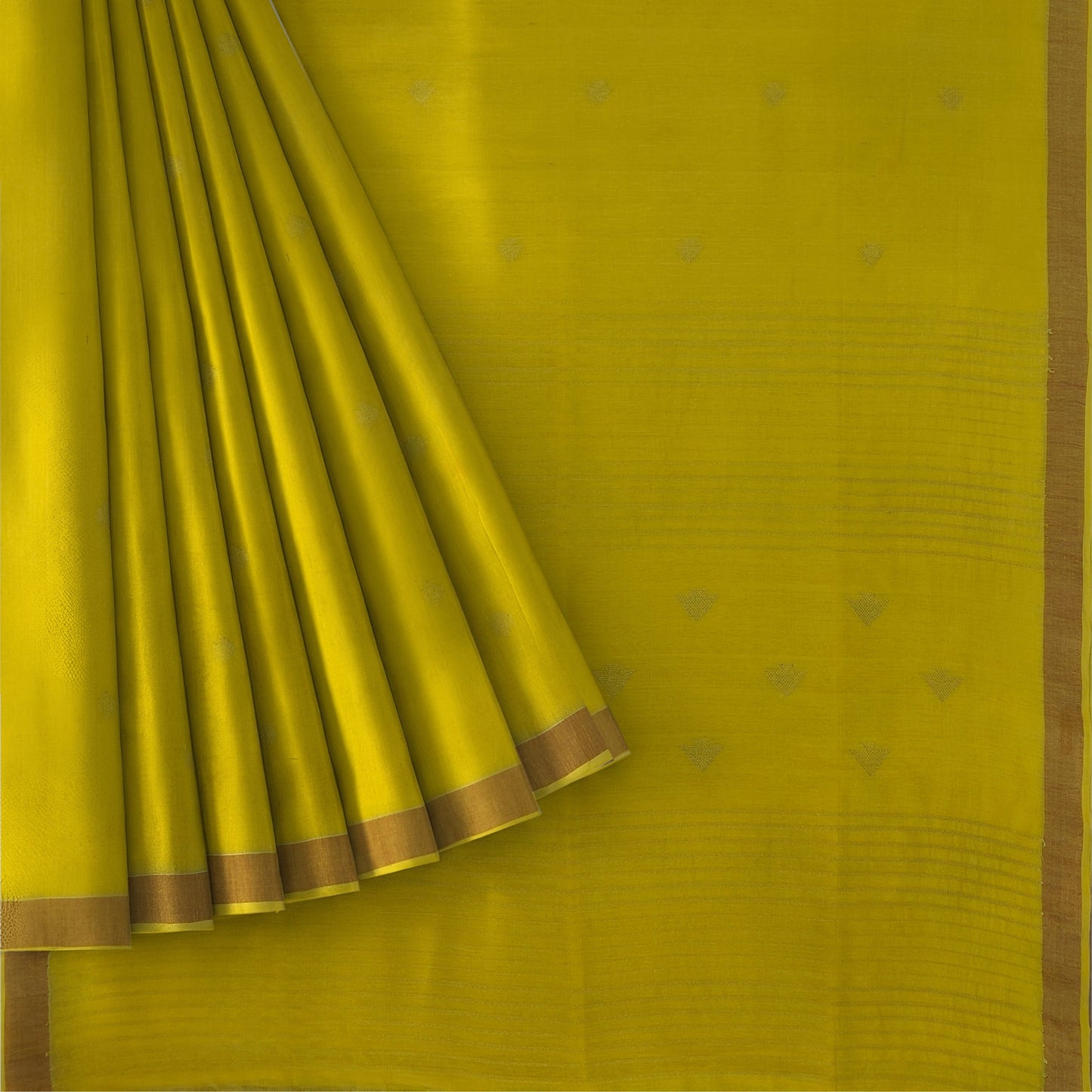 Yellow Bengal Handlooom Linen Saree