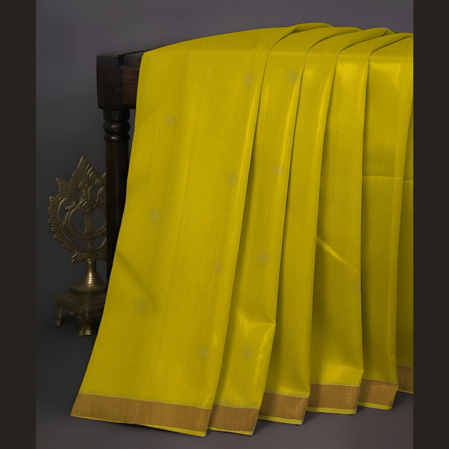 Yellow Bengal Handlooom Linen Saree