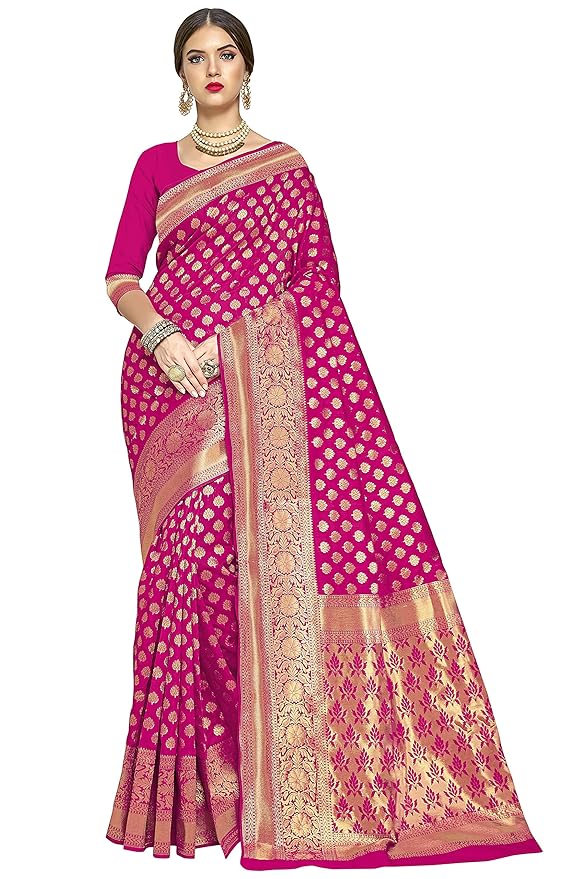 Radiate Elegance: Drape Yourself in a Stunning Banarasi Silk Saree - Perfect for Every Celebration!