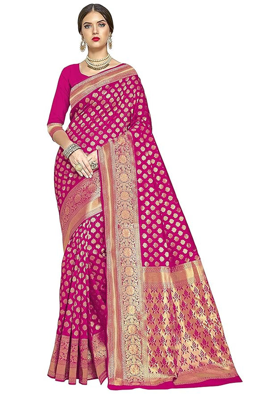 Radiate Elegance: Drape Yourself in a Stunning Banarasi Silk Saree - Perfect for Every Celebration!
